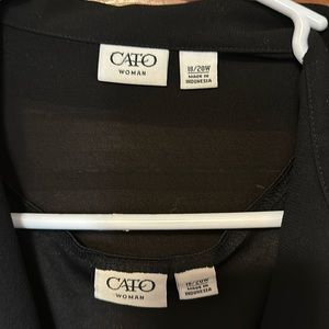 CATO women’s 2 piece set Black tank top with tie front shell blazer